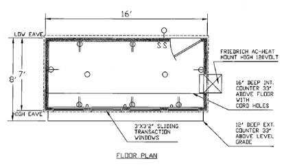 7x16 Ticket Booth rental floor plan Los Angeles