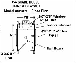 4x6 deluxe guard station rental floor plan Los Angeles