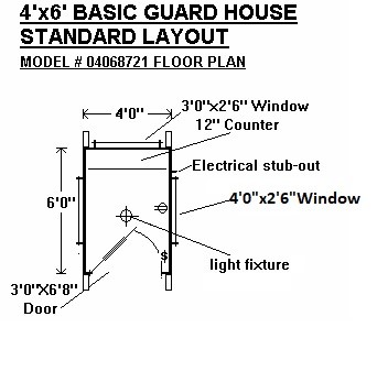 guard shack rental floor plan, security booth lease