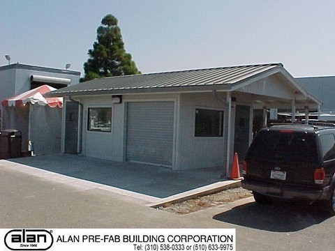prefabricated security station on permanent foundation, portable guard station, prefabricated security booth, forkliftable guard house, guard shack
